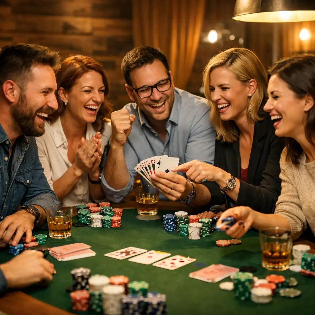 Team building z turniejem Texas Hold’em przy stole pokerowym