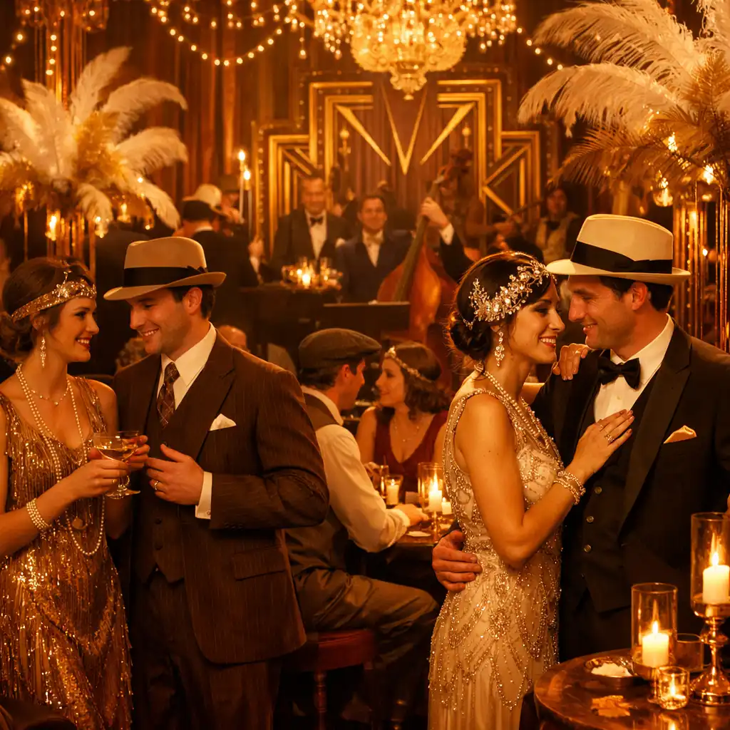 Wieczór tematyczny w stylu lat 20. z dekoracjami art deco
